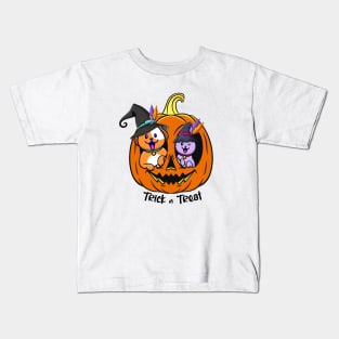 Pumpkin Halloween cat dog funny sticker Kids T-Shirt